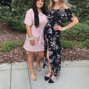 Black and floral dress (w/ shorts)